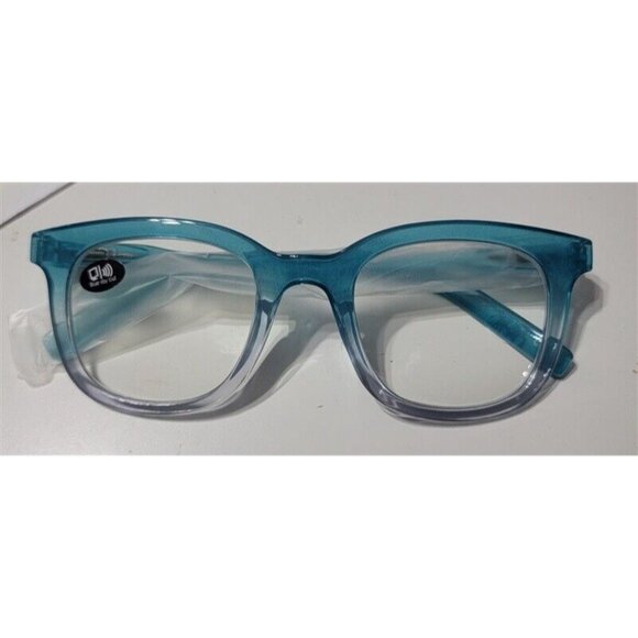 EyeKepper Teal & Clear 1.25 Thick Frame Anti Blue Light Reading Glasses 113457 - Picture 1 of 3
